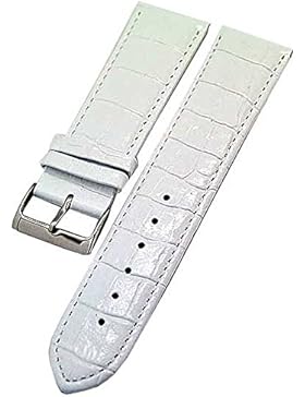 Uhrenarmband Kalbleder WEISS 28mm mit Alligator-Struktur 3928