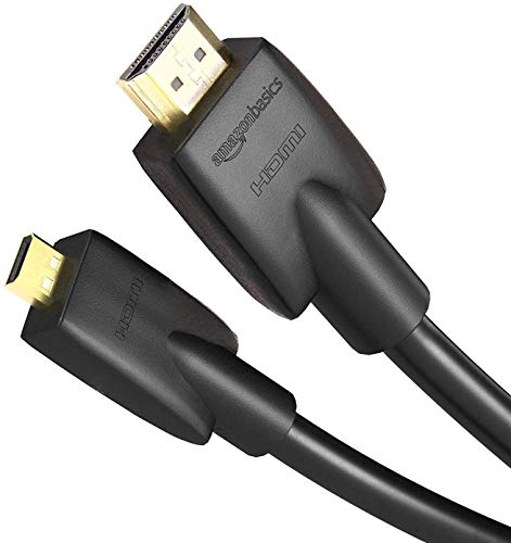 AmazonBasics - Cable adaptador Micro HDMI a HDMI - 1,83
 m (estándar más reciente)