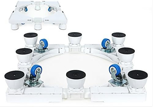 ZJM Adjustable Washing Machine Pedestal Fridge Base Movable Rack universal wheel (Color : White, Size : 8 legs)