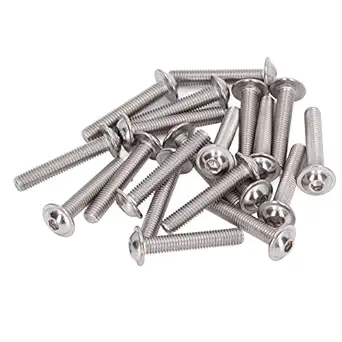 Buttons Heads Socket Caps Bolts, Corrosion Resistance Chemical Prevention Flanged Button Head Screws for Construction(M8 40MM)