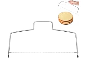 HIOQFR Cortador de Tartas 32cm Lira para Cortar Tartas Acero Nivelador de Tartas Cortador de Pastel de Acero Inoxidable Cortador Pasteles Rebanadora Ajustable en Altura para Panaderías,Pastelerías