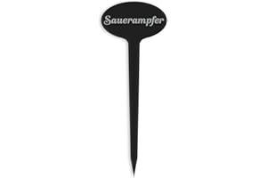 GRAVURZEILE Pflanzenschilder mit Gravur - Sauerampfer - Stilvolle Kräuterschilder aus schwarzem Acryl für den Garten - Kräuterstecker geeignet für Beet & Kräutergarten - Farbe: Sauerampfer