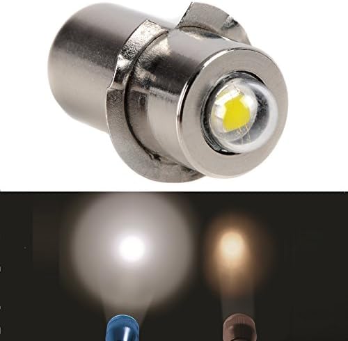 MULANG High Power LED Upgrade Bulb PR P13.5S 3W 240LM DC 4-12V CREE LED Upgrade Bulb Replacement for DEWALT Flashlight Torch Tooling Lantern Work Light Maglite LED Conversion Kit (6000K Cold White)