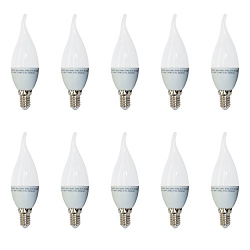 Set x 10 - 4164 - V-TAC - Ampoule flamme LED - Culot E14 - 4W Consommés (Équivalent 30W Incandescent) - Blanc chaud 2700K - 320 lm - 200° Angle de faisceau