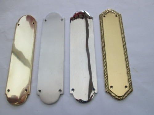 Ironmongery WorldHeavy Duty Solid CAST Brass Regency Finger Plate Door Push Plate New (Polished Chrome Victorian)