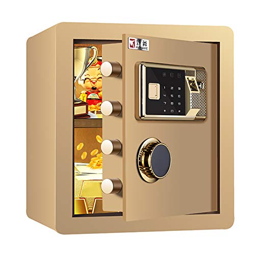 Preisvergleich Produktbild MIAOLULU Solid Steel Security Key Fingerprint Safes,Gold