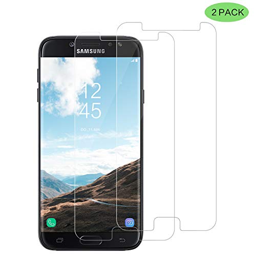 CNXUS [2-Pezzi Vetro Temperato Compatibile con Samsung J7 2017, Pellicola Protettiva Screen Protector per Samsung J7 2017, Durezza 9H, Anti-Impronte, Nessuna Bolla, Alta Definizione
