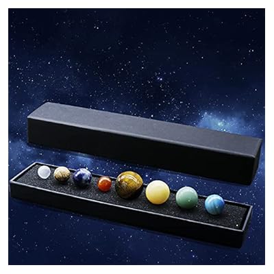 Solar System Eight Planets Decorations Tumbled Chakra Reiki Healing Crystal Gemstones Ball Set Home Office Desk Decorations
