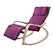 Produktbild QiXian Qumu Schaukelstuhl Nordic Poon Stuhl Shake Stuhl Klappstuhl Recliner Massivholz Birke, Lila, 120 * 66 * 87 cm