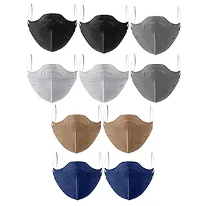 HONEBLE SUPER MART N95 mask washable and Reusable 5 Layer Special safety Anti-Bacterial Mask (Multicolour N-95 Mask without Respiratory Valve)-Pack of 10-