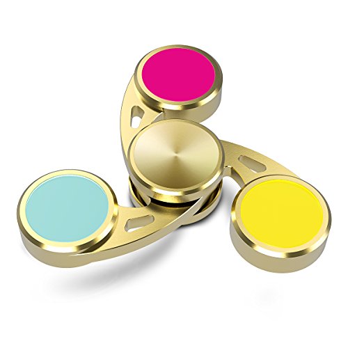 Finger Spinner,Cheeringary Colorful Whirlwind Tri Fidget Spinner (Spinning Up to 7 Mins) Anti-Anxiety Fingertip Gyro EDC Focus Fidget Toy High Speed Bearing Hand Spinner for Killing Time,Stress Reduce