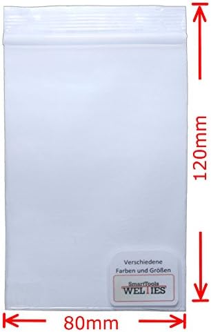 WeltiesSmartTools Ziplockbags 100 pcs 80x120mm 90µ transparent - 15 different sizes to choose