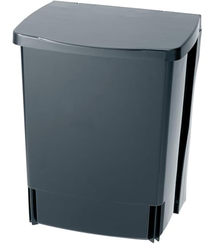 elletipi PBN asg44 ligne Swing 2.0 Poubelle Automatique de porte en plastique Grande Capacité 24 litres, nylon, gris foncé, l.34 cm H.47 cm p.26 cm