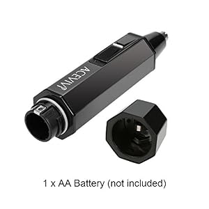 ACEVIVI Professional Wet/Dry Nose Ear and Facial Hair Trimmer with LED Light - Salon Grade Micro-Groomer - Image 6