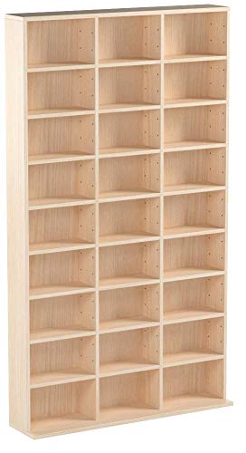 tectake Étagère Rangement CD/DVD Meuble de Rangement pour 1080 CDs - H/l/P : env. 180/102/23,5 cm - diverses Couleurs au Choix - (Hêtre | no. 401702)