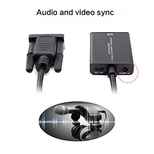 VGA auf HDMI Konverter AMALINK VGA zu HDMI Konverter Adapter mit 3,5 mm Audio für Computer Pcs - 4
