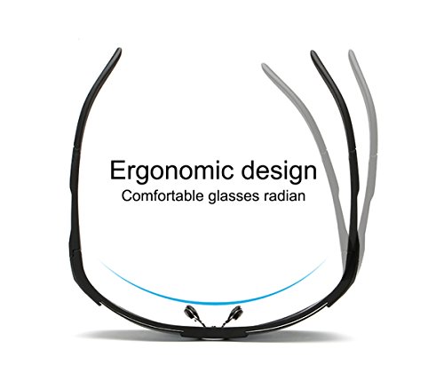 Yidarton Herren Sportbrille Ultraleicht AL-MG Metallrahmen Polarisierte Sonnenbrille Fahrerbrille - 6