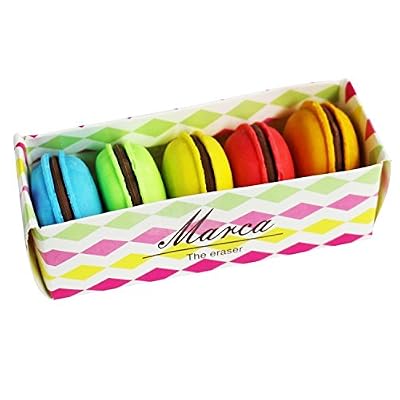 Rocking Party Lot de 5 Fantaisie Macarons Multicolore Crayon Gommes