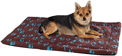 Slumber Pet Thermapet Paw Print Crate Mat, Large, Brown