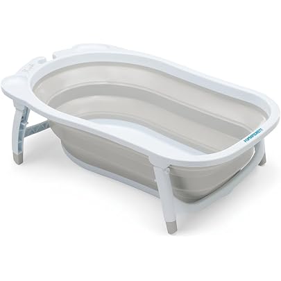 Set Vaschetta Pieghevole Per Bagnetto + 4 Accessori – XXL 45L, 0-5 Anni, Portatile, Doppia Scocca