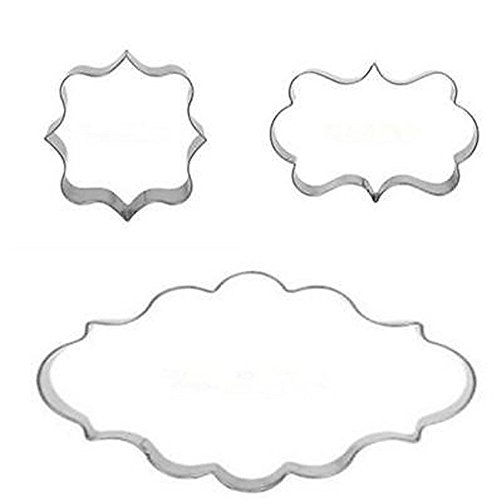 dingdangbell 3 Dekorieren Plaque Rahmen Edelstahl Cutter Fondant Kuchen Form Set