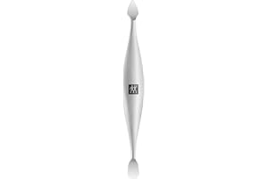 ZWILLING Empujador de cutículas (limpiador de uñas, instrumento doble, adecuado para uñas naturales y artificiales), Premium, plata, 90 mm