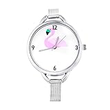 Uhren für Frauen, weibliche Quarz analogUhr Legierungs Bügel runde Armbanduhr(Silber)