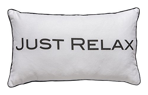 Kissen Dekokissen Sofakissen Kissenhülle mit Füllung und Reißverschluss 30 x 50 cm "Just Relax"