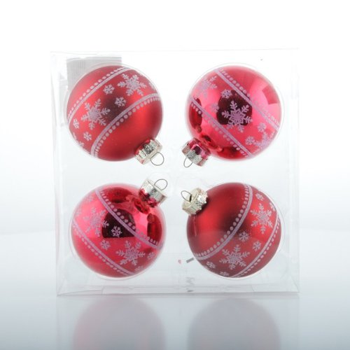 Preisvergleich Produktbild Weihnachts-Kugeln 4er-Set rot
