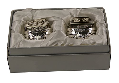 Noah's Ark Silver Plated First Tooth and Curl Trinket Box Keepsake Set