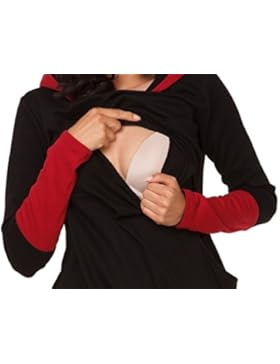 Zeta Ville - Still-Sweatshirt Kontrastdetails Kapuze Lagendesign - Damen - 137c