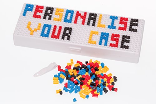 Caja de lápiz caso – personalizar con Micro ladrillos – para niños niñas y adultos uso para escuela o trabajo – microbrix