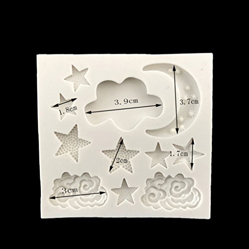 MagiDeal Stern Mond Wolken Silikon Kuchenform Backform Silikon Kuchenform Fondant Mold - 4