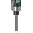 Mesee Industrial Grade Flush Trim Template Router Bit 1/4 Inch Shank Hinge Mortising Router Bit with Ball Bearing Woodworking Milling Cutter Tool, 3/4" Cutting Diameter