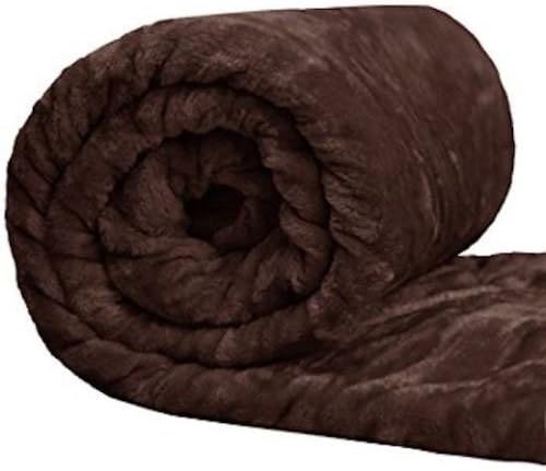 Supreme Quality Brown Faux Fur Throw Fleece Blanket Mink Sofa Bed Double &amp; King Sizes Throw (King)