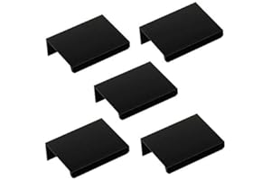 Set de 5 x Poignées de Meuble Blankett Jane 50 mm noir Poignée pour Placard Poignées Fixation Arrière Poignées de Tiroir de Sotech