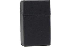 Obastyle Custodia per Pacchetto di Sigarette Regular e Slim in Pelle PU, Portasigarette 20 sigarette per Uomo e Donna, Magnetico e Soft Touch (Nero, Regular)