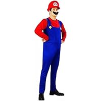 thematys® - Super Mario oder Luigi Kostüm-Set für Erwachsene | Mütze + Hose + Bart | Herren Faschingskostüm für Fasching…