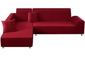 ShowyLive Sofa Überwürfe Sofa Überzug Couch Überzug 2er Set für Sofa Universal Waschbar Sofaüberwurf 1 Sitzer+2 Sitzer, mit 2 Stück Kissenbezug, Rot
