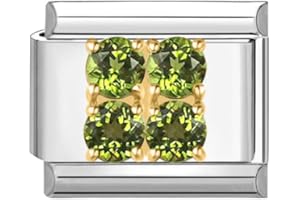Quiges Fashion Jewels Zircon Vert Italian Charm 9mm