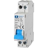 ELEKTRONOVA Magnetothermal switch 1P+N 6A 4.5kA - 1 DIN module - 220V