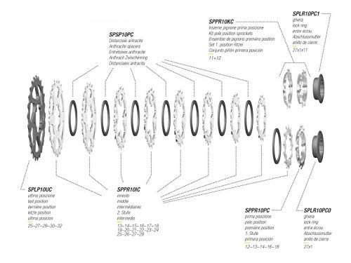 Miche k711lca1130 Cassette para Bicicleta, Light PRM, Plata