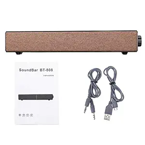 Generic Home Theater 50W Bluetooth Soundbar TV AUX Optic Bluetooth Soundbar Speakers Soundbar with Subwoofer Speaker for TV with Remove Color Brown