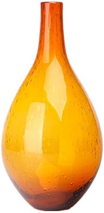 Classical Bubble Floral Vase Colorful Glass Ornaments (Amber)