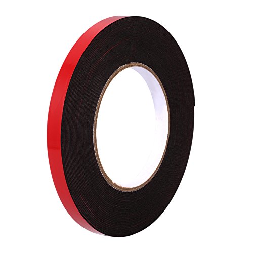 Shappy 10  m  10  mm  cinta de espuma de doble cara cinta adhesiva de montaje resistente al agua esponja de rollos de cinta  cinta de color negro con rojo dise  o de pel  cula