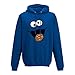 Produktbild Jimmys Textilfactory Hoodie Krümelmonster Kekse Karneval Fasching Kostüm Sesamstraße Herren XS - 5XL Verkleidung Gruppen-Kostüm Rosenmontag Party Feier, Größe:4XL, Farbe:Royalblau