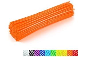 DILWE Copriraggi Moto,Protezione Raggi Moto,Copertura del Raggio,36Pcs Spoke Guard Wraps Spoke Reflector Wheel Rim Protector per Moto Motocross Dirtbikes(arancione)