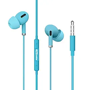 Portronics Conch Delta POR-1169 in-Ear Wired Earphone, 1.2m Tangle Free Cable, in-Line Mic, Noise Reduction, 3.5mm Aux Port and High Bass, for All Android & iOS Devices(Blue)