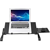 Lapdesk Laptop Computer Stands Table desk  Ergonomic Computer Notebook Desk with Cooler Fan and Mouse Pad Side Mount |Light Weight Ergonomic TV Bed Lap Tray Stand Up/Sitting-Black