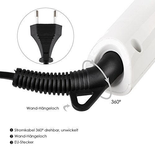 MVPower Haar Glättungsbürste Ion Keramik Stylingbürste mit glättfunktion elektrischer Haarglätter Bürste (weiß) - 5